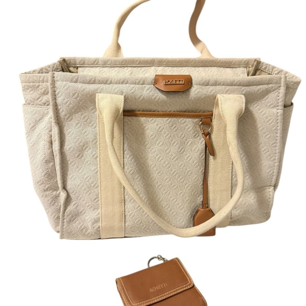 Rosetti Cremini Coffee
Bag Tan Janet Double Large
Satchel Purse Textured Tote